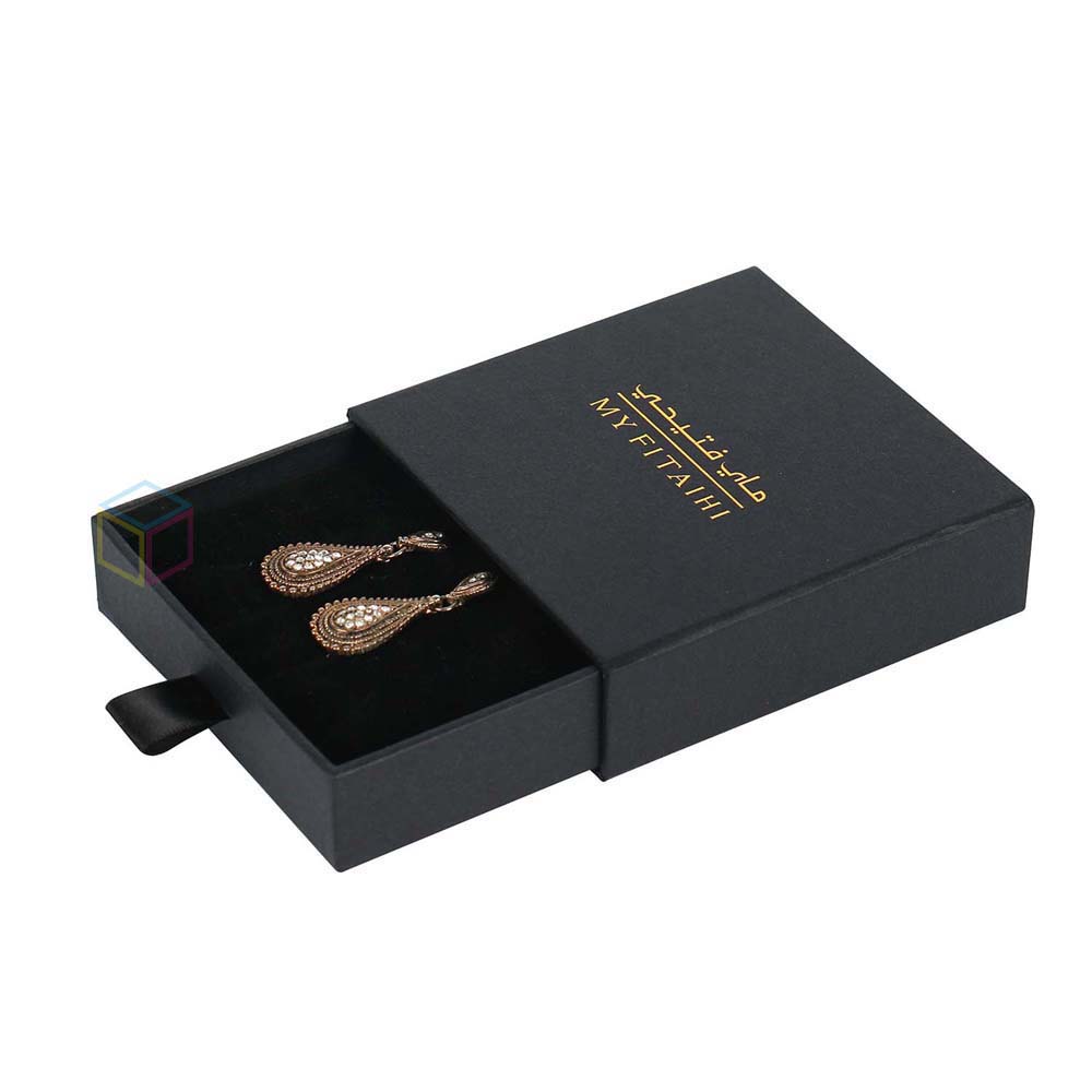 Free Design Luxury Custom Logo Small Cardboard Jewelry Box with Sponge | Eco-Friendly Jewelry Packaging