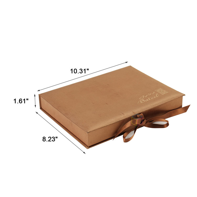 Luxury Hot Stamping Gold Logo Chocolate Box Packaging | Custom Chocolate Gift Box with Ribbon