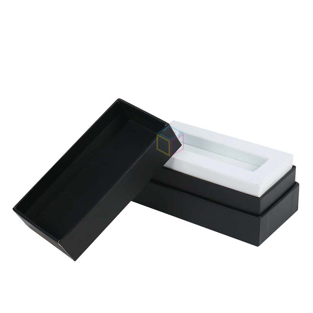 Custom Black Color Paper Cardboard Packaging Lid and Base Gift Boxes | Luxury Chocolate Box Packaging