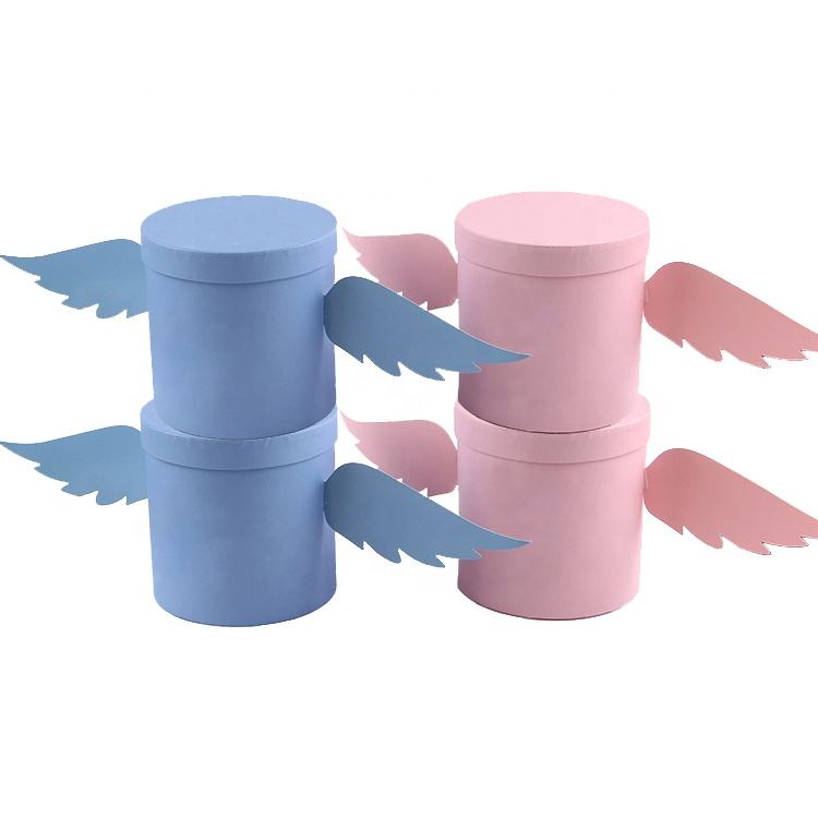 Love Can Fly Custom Round Hat with Angel Wings Design - Personalized Fashion Gift | Flower Box Packaging