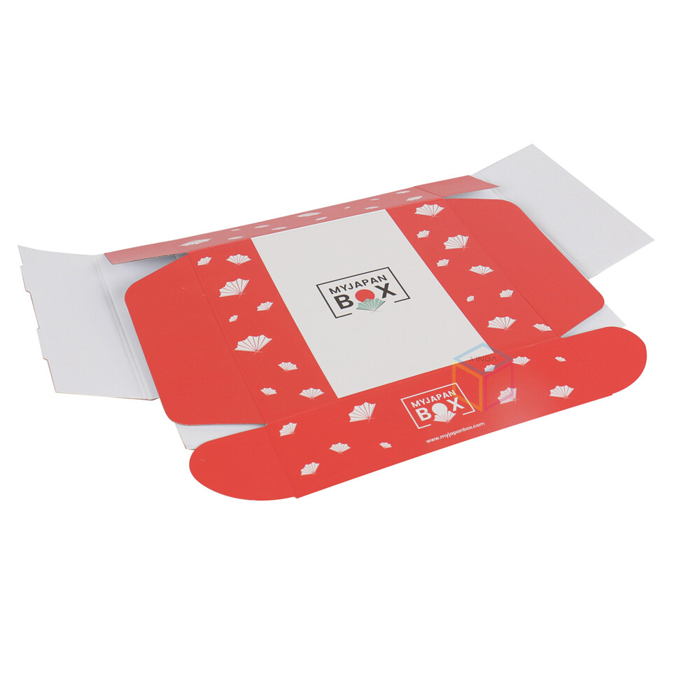 Custom White Red Corrugated Paper Mailer Folding Cosmetics Box With Logo | OEM Luxury Packaging