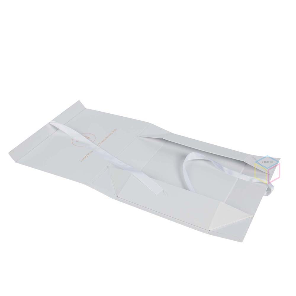 Custom Luxury Black Clothes Magnetic Folding Paper Packaging Box with Ribbon | Eco-Friendly OEM Packaging | Shenzhen Kaijie