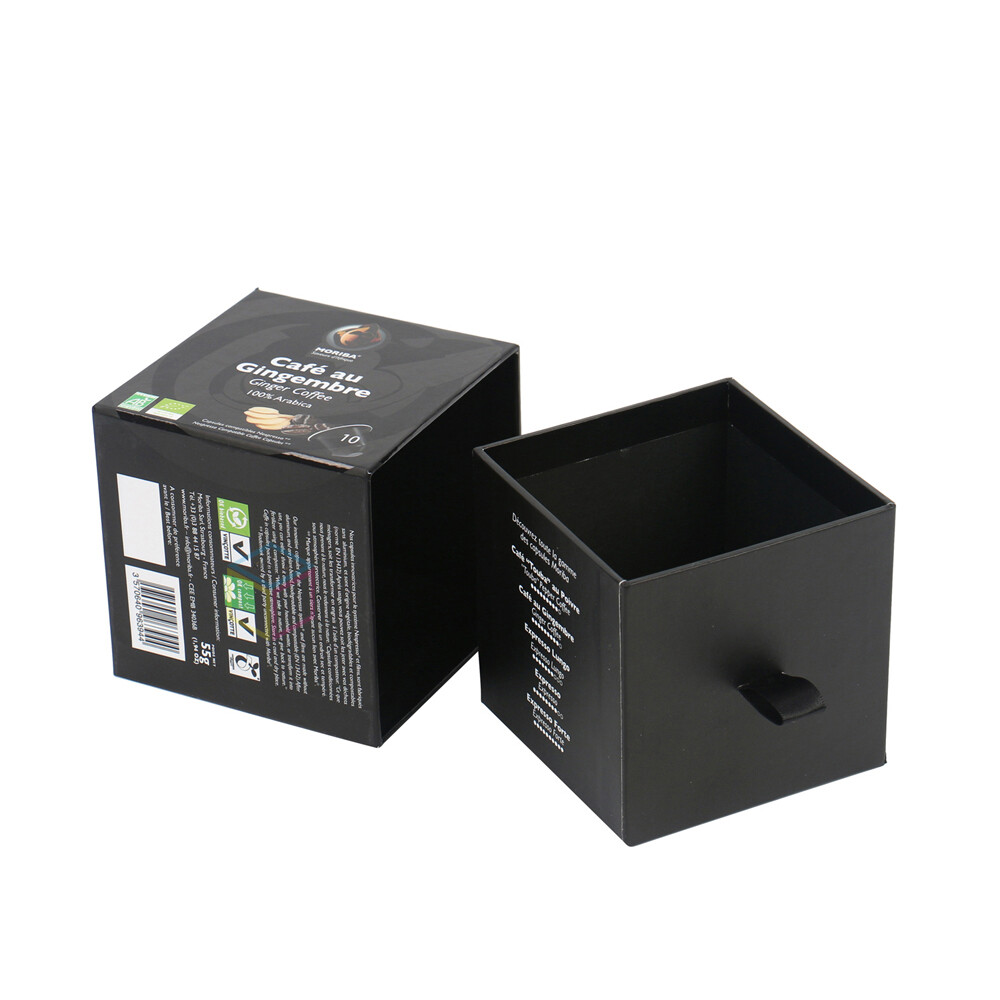 Wholesale Luxury Matte Black Sliding Paper Cardboard Box | Custom Slide Out Drawer Box Packaging | Simple Design