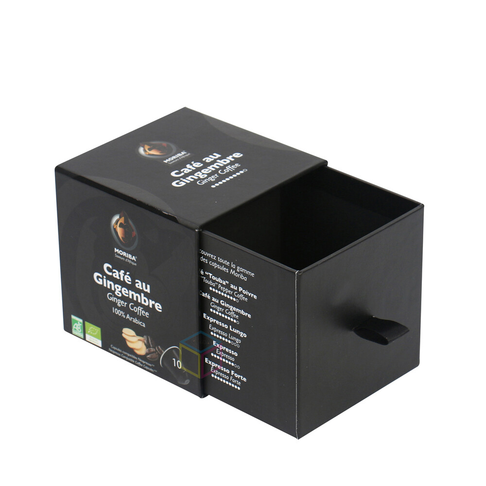 Wholesale Luxury Matte Black Sliding Paper Cardboard Box | Custom Slide Out Drawer Box Packaging | Simple Design