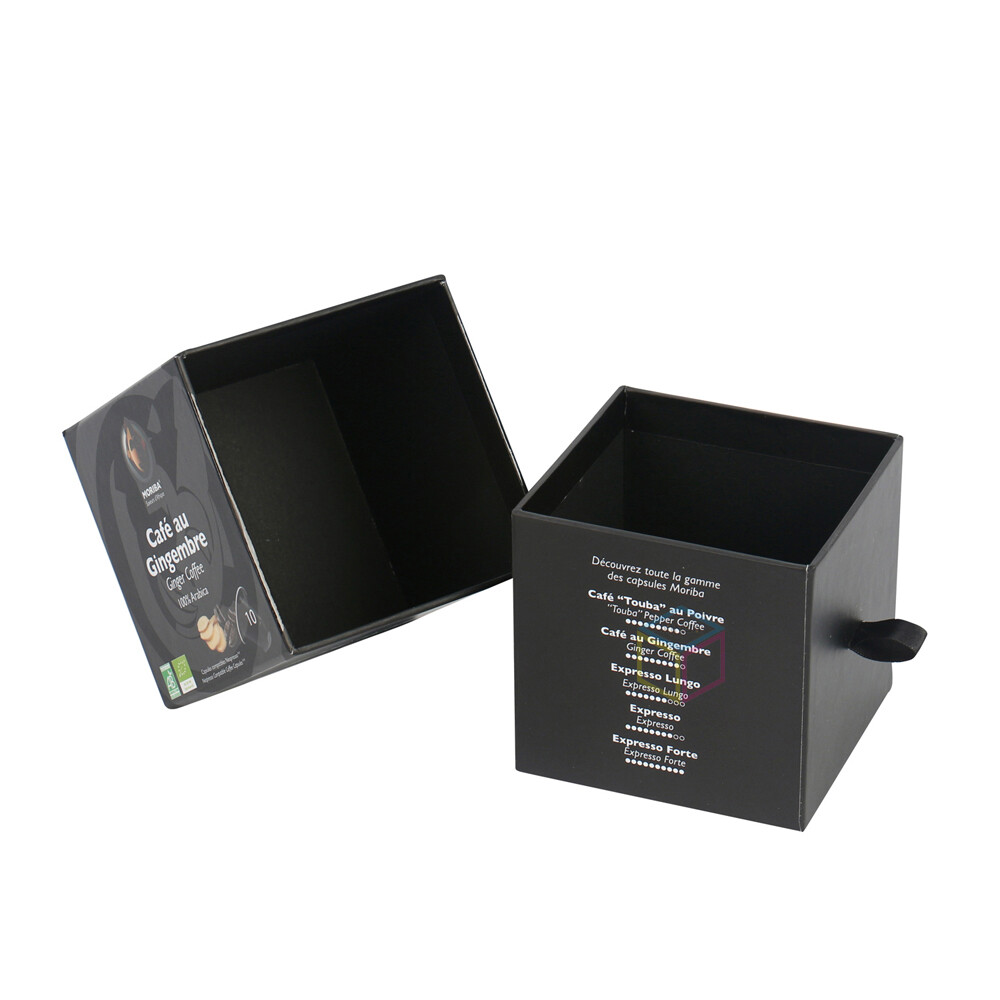 Wholesale Luxury Matte Black Sliding Paper Cardboard Box | Custom Slide Out Drawer Box Packaging | Simple Design