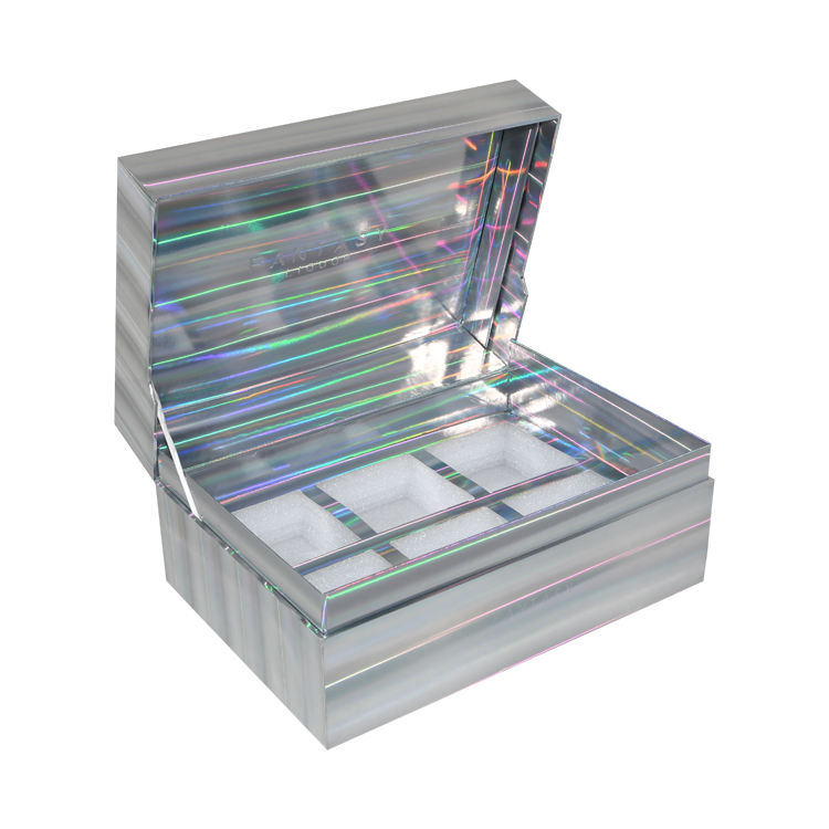 Custom Holographic Gift Box Packaging | Iridescent Glitter Box | Magnetic Closure | OEM Eco-Friendly