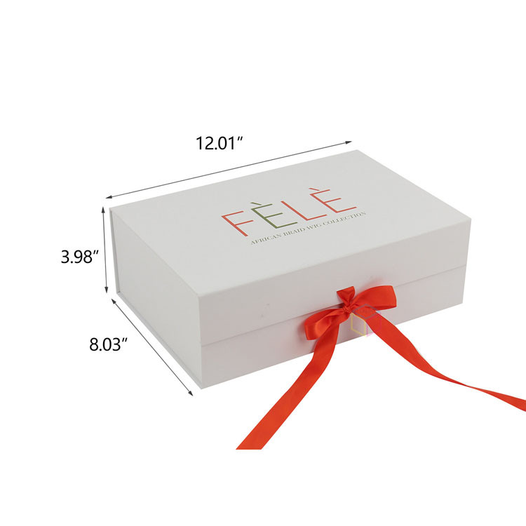 Custom Magnetic Flat Foldable Gift Box with Ribbon Handle for Clothes | Eco-Friendly Packaging | OEM Service