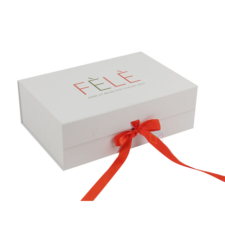 Custom Magnetic Flat Foldable Gift Box with Ribbon Handle for Clothes | Eco-Friendly Packaging | OEM Service