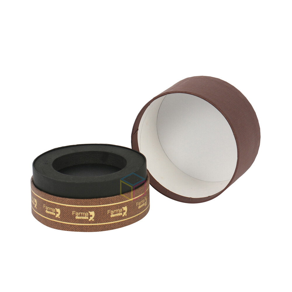 Custom Luxury Gold Foil Perfume Packaging Tube | 50ml/100ml Cylindrical Cardboard Box with EVA Insert | OEM Cosmetic Packaging