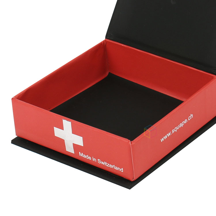 Custom Matte Black Clamshell Ring Cardboard Boxes for 5ml Square Glass Jars Packaging | OEM Cosmetic Gift Boxes