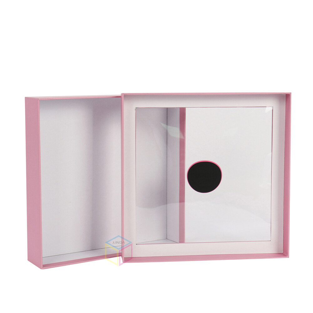 Mini Cake Pink Fancy Cardboard Paper Gift Box With Dividers and Window for Dessert Candy Packaging | Custom Eco-Friendly