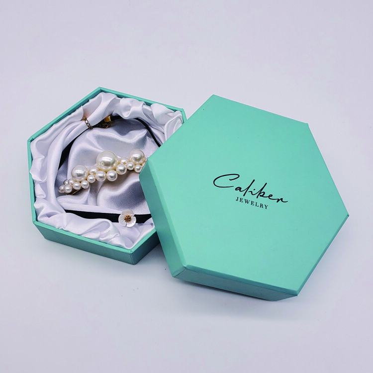 Luxury Matte Yellow Hexagon Neck Lid and Base Rigid Cardboard 5g 7g Round Glass Jars Packaging Boxes with Lid Off and EVA Holder | OEM Jewelry Packaging