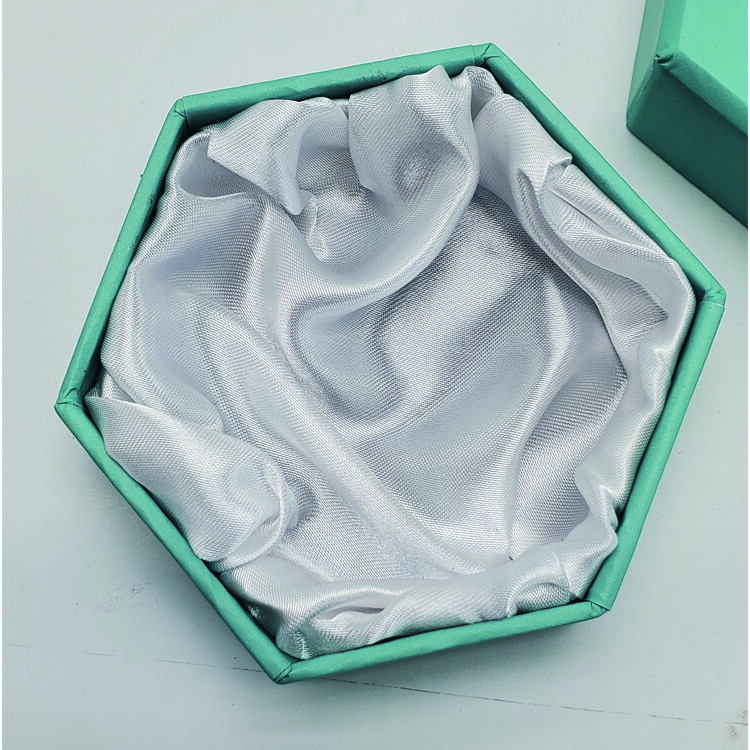 Luxury Matte Yellow Hexagon Neck Lid and Base Rigid Cardboard 5g 7g Round Glass Jars Packaging Boxes with Lid Off and EVA Holder | OEM Jewelry Packaging