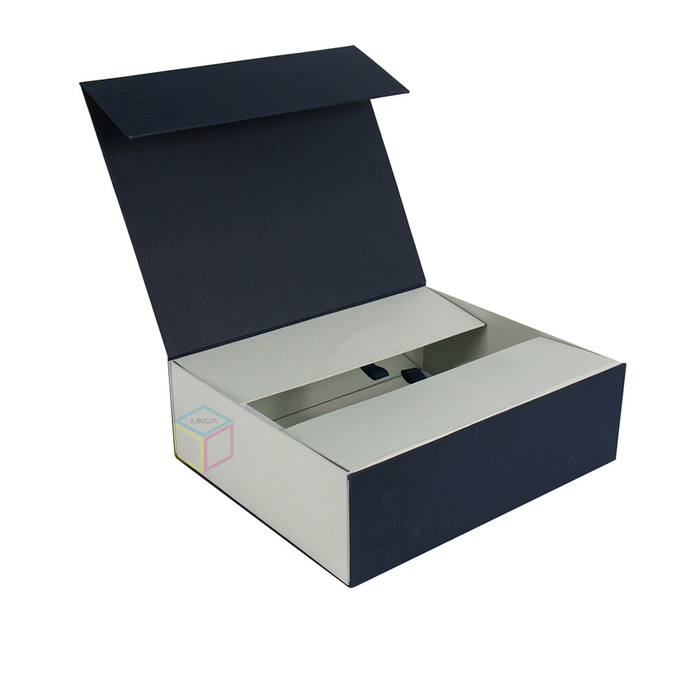 Custom Magnetic Flat Foldable Gift Box with Ribbon Handle for Clothes | OEM Packaging
