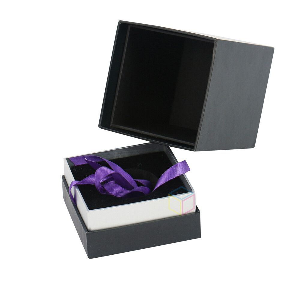 Custom Logo Black Cardboard Perfume Gift Box with Holder | OEM Luxury Packaging