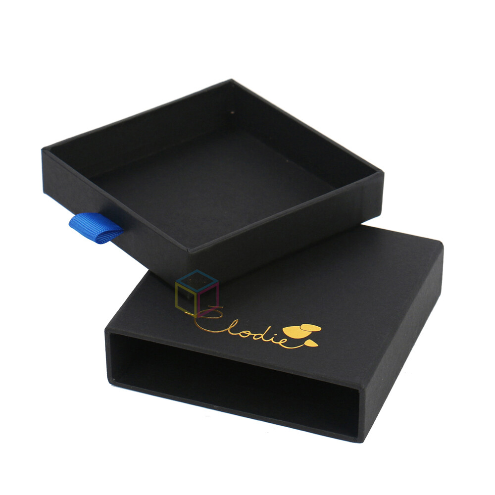 Wholesale Custom Logo Rigid Sliding Out Drawer Box for Jewelry, Accessory, Clothing Storage | Fancy Gift Box with Ribbon