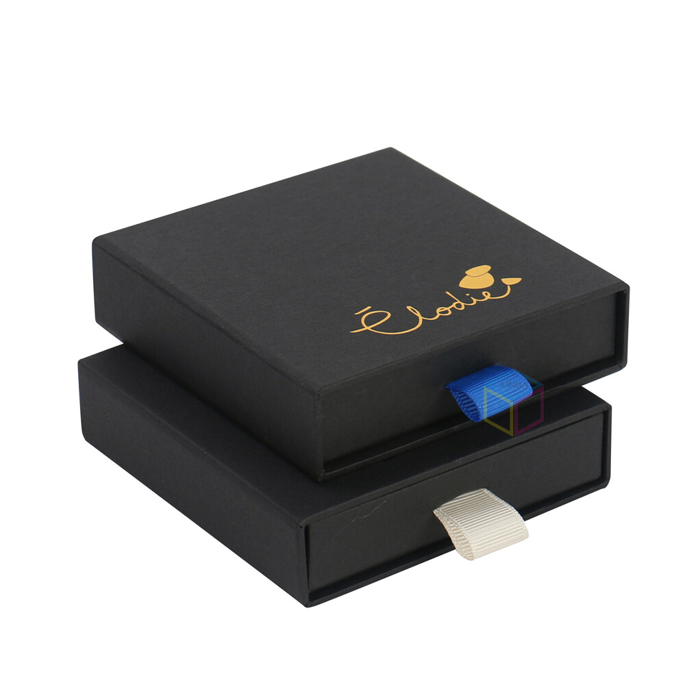 Wholesale Custom Logo Rigid Sliding Out Drawer Box for Jewelry, Accessory, Clothing Storage | Fancy Gift Box with Ribbon