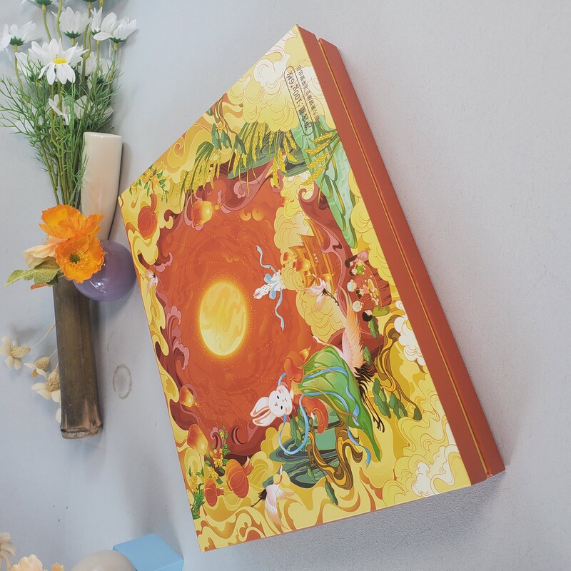 2025 Luxury Custom Mooncake Box - High-Quality Rigid Cardboard with Gold Paper Holder | Wholesale & OEM