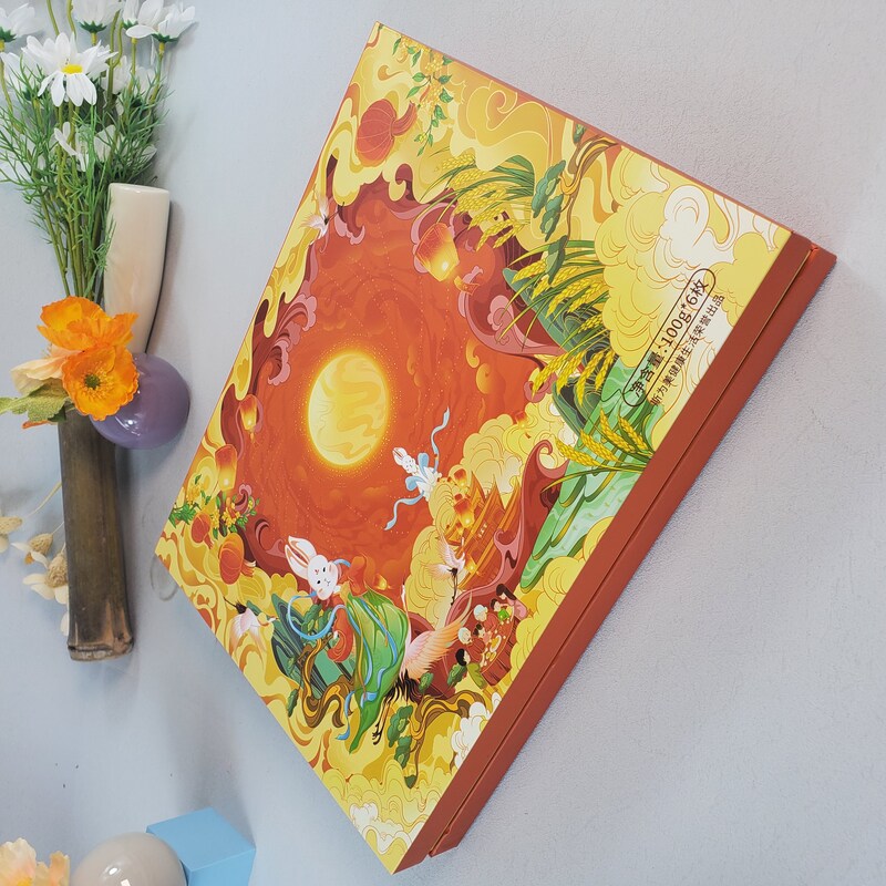 2025 Luxury Custom Mooncake Box - High-Quality Rigid Cardboard with Gold Paper Holder | Wholesale & OEM