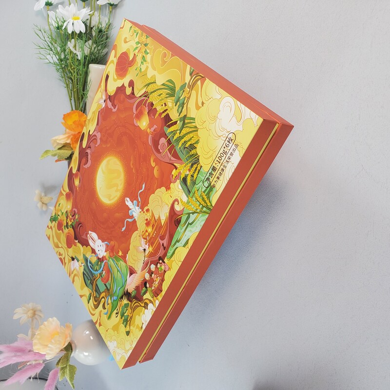2025 Luxury Custom Mooncake Box - High-Quality Rigid Cardboard with Gold Paper Holder | Wholesale & OEM