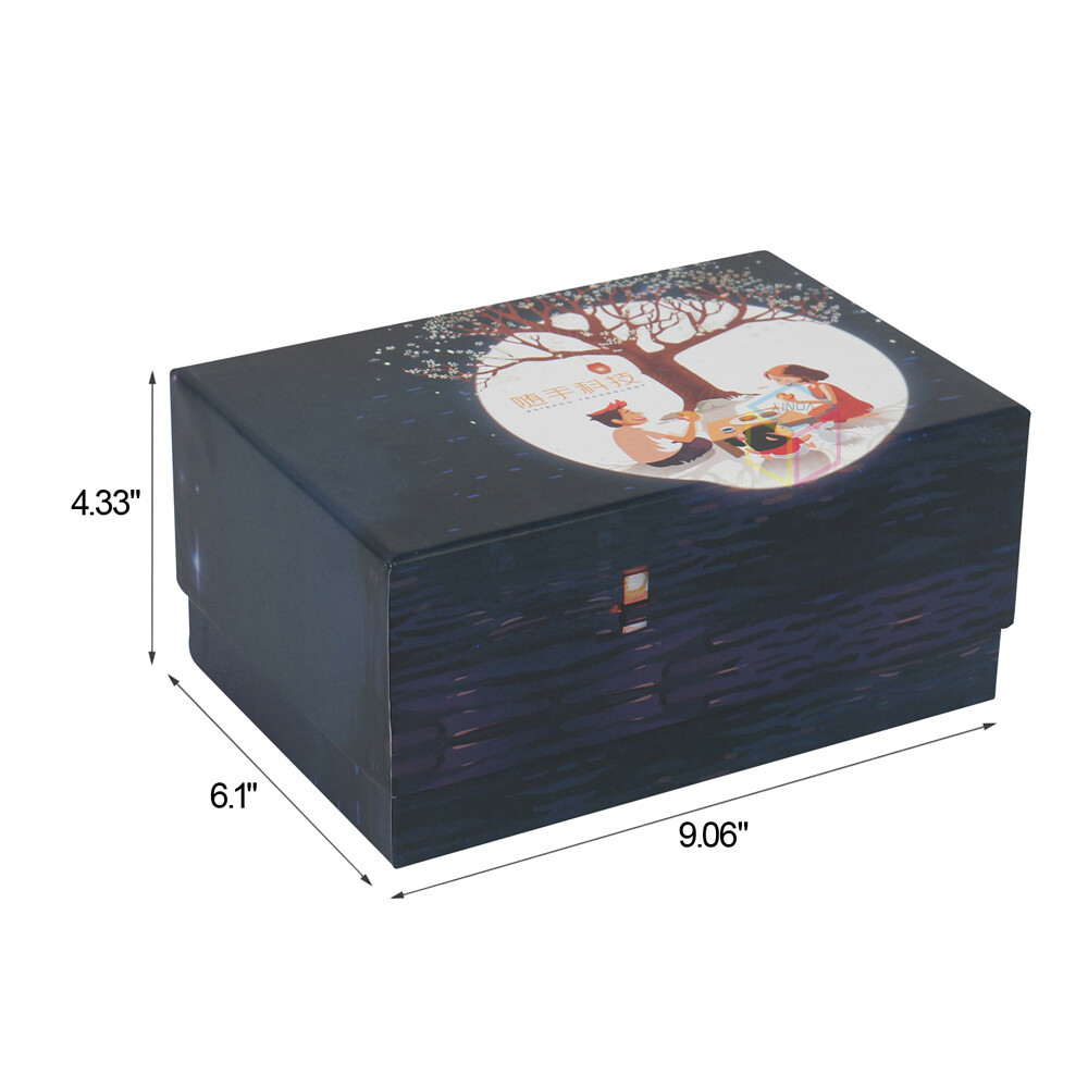 Custom Logo Printed 2 Piece Lid & Base Paper Cardboard Rigid Tea Cup Gift Box with Hinged Lid | OEM Packaging