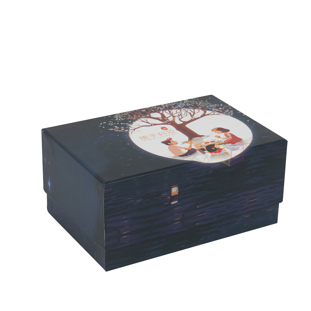 Custom Logo Printed 2 Piece Lid & Base Paper Cardboard Rigid Tea Cup Gift Box with Hinged Lid | OEM Packaging
