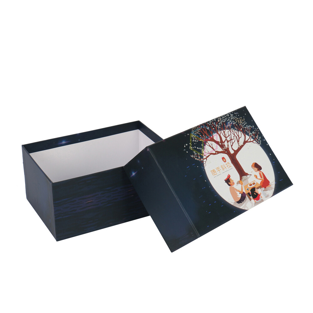 Custom Logo Printed 2 Piece Lid & Base Paper Cardboard Rigid Tea Cup Gift Box with Hinged Lid | OEM Packaging