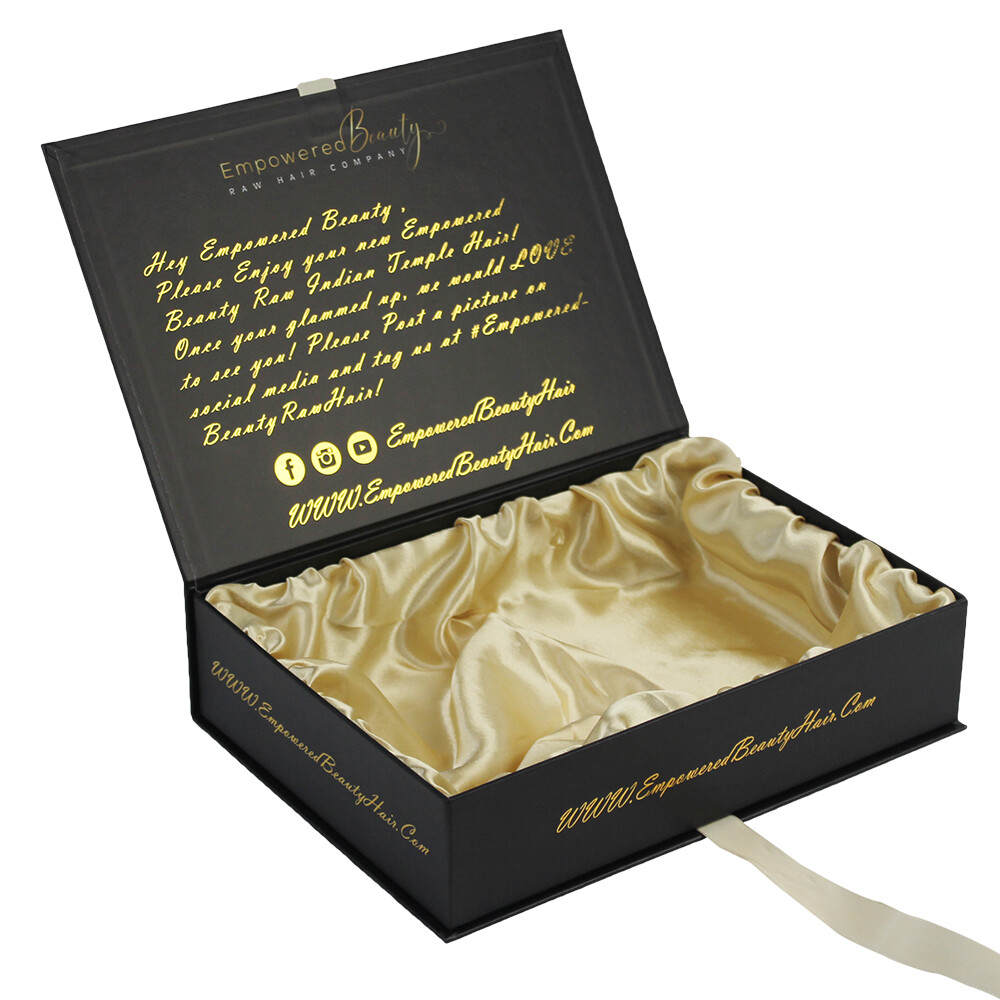 Custom Magnetic Gift Box for Swimsuit Bikini Lingerie | Elegant Black Satin Packaging | OEM Service