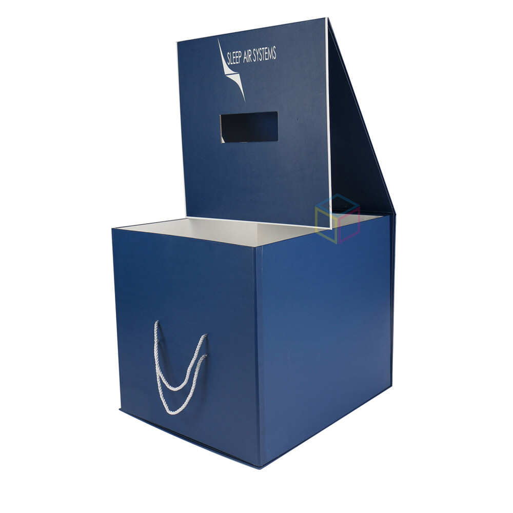 Navy Blue Magnetic Closure Gift Box | Custom Logo Packaging