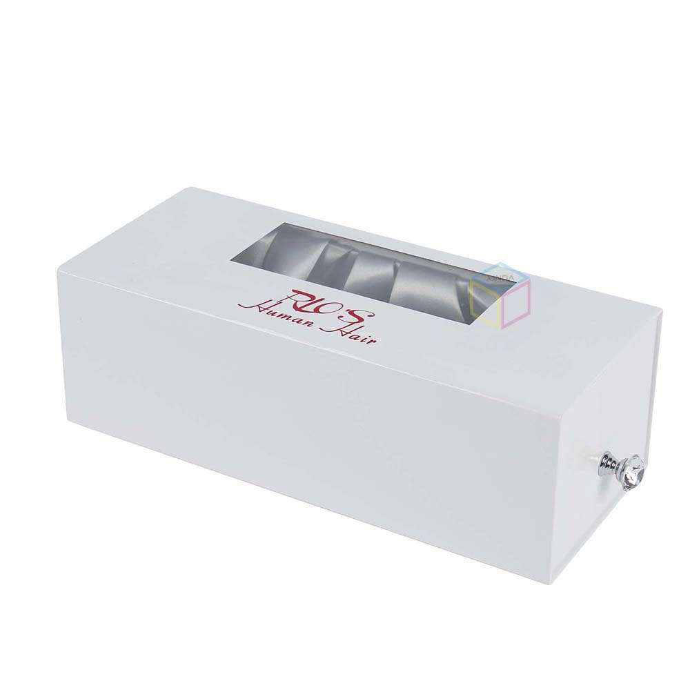 Custom Luxury Wig Box with Ribbon Bow - Wholesale Packaging