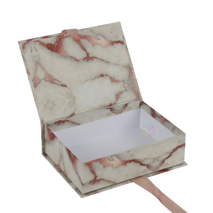 Custom Matte Pink Magnetic Jewelry Gift Box with Ribbon