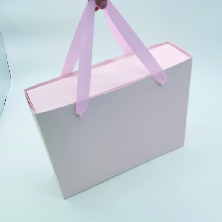 Custom Matt Black Sliding Drawer Paper Hair Bundle Extension Wigs Packaging Box with Satin Insert and Ribbon Handle