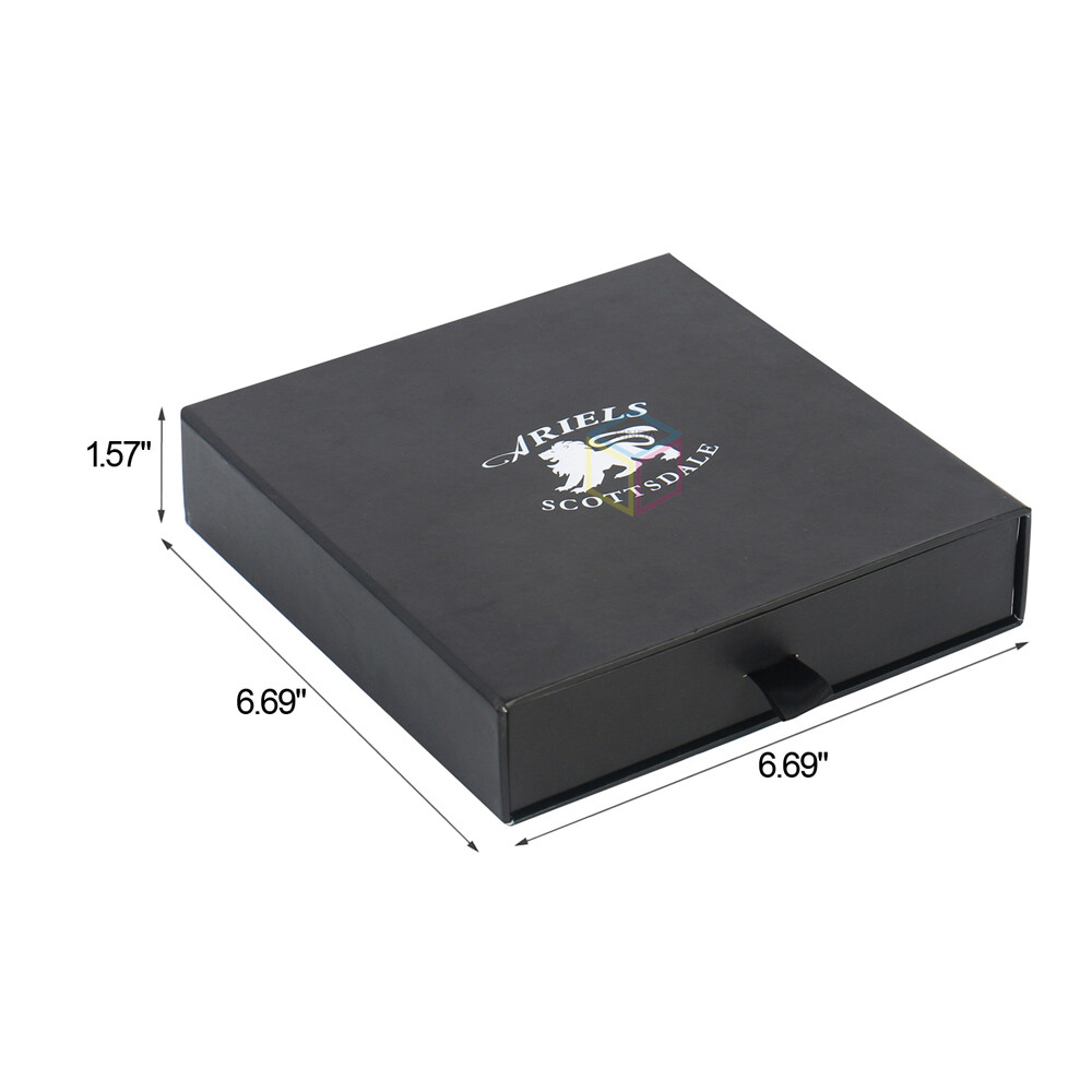 OEM High Quality Matte Black Sliding Drawer 1ml 5ml Round Glass Jars Gift Packaging Box Concentrate Container Push-Slide Boxes