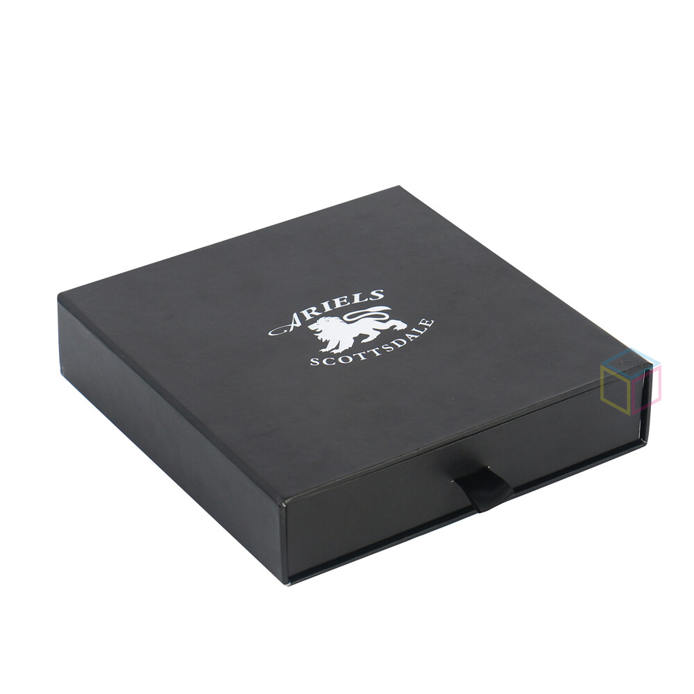 OEM High Quality Matte Black Sliding Drawer 1ml 5ml Round Glass Jars Gift Packaging Box Concentrate Container Push-Slide Boxes