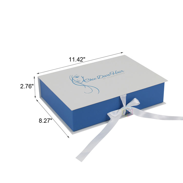 Luxury Matte Black Cosmetic Wig Packaging Box with Magnetic Closure Hair Extension Gift Box with Gold Satin Insert