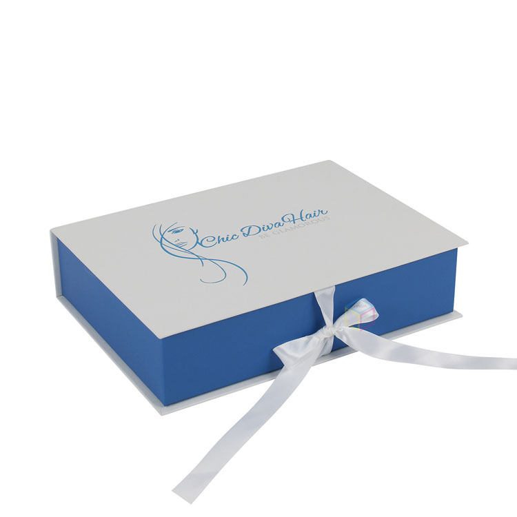 Luxury Matte Black Cosmetic Wig Packaging Box with Magnetic Closure Hair Extension Gift Box with Gold Satin Insert