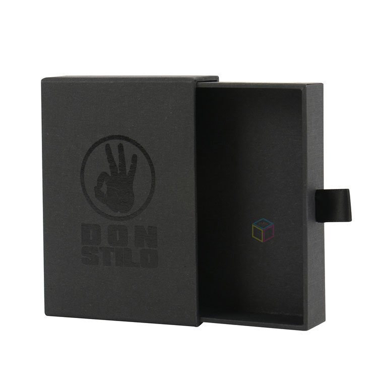 Custom Printed White Cardboard Box Personalized Small Slide Drawer Jewelry Packaging Box with Pouch