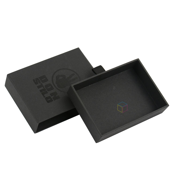 Custom Printed White Cardboard Box Personalized Small Slide Drawer Jewelry Packaging Box with Pouch