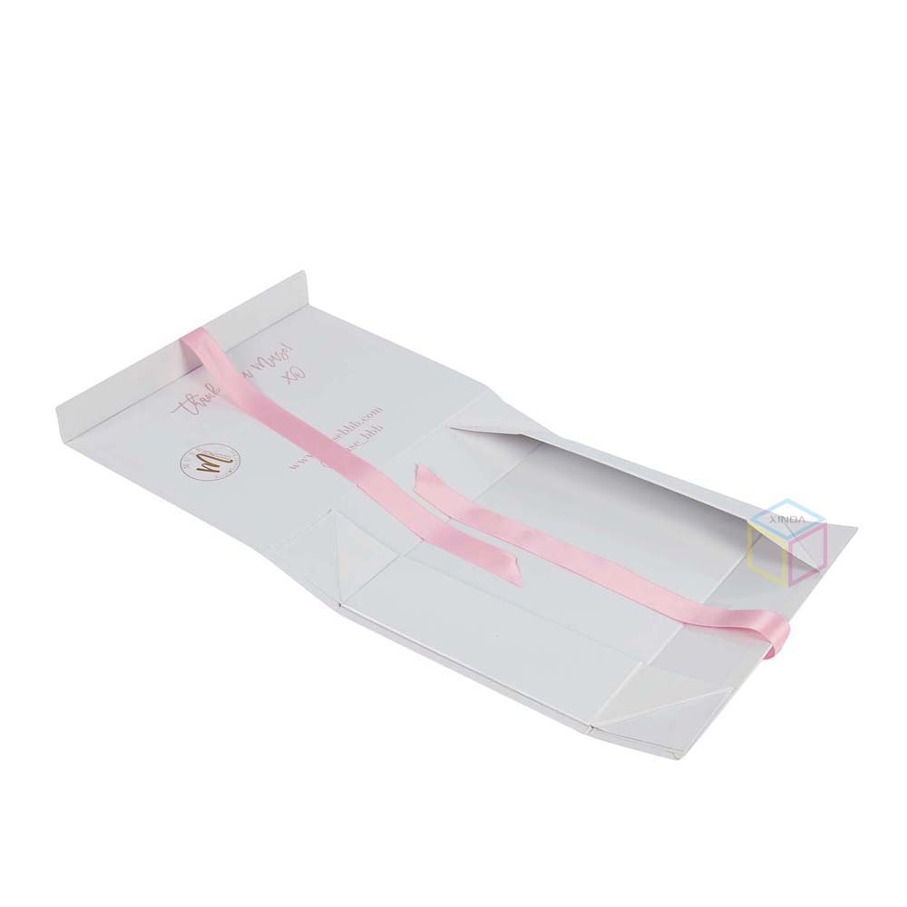 Sparkly Glitter Rigid Stacking Collapsible Gift Box with Magnetic Closure Ribbon for Luxury Hair Extension Clothing Packaging