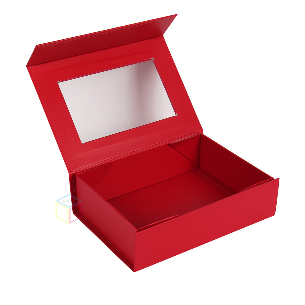 Luxury Red Hard Flap Top Gift Box with Magnetic Closure Lid for Tea Packaging Boxes