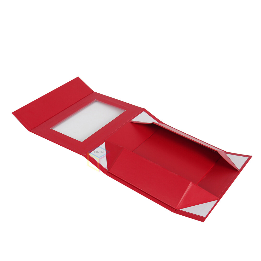 Luxury Red Hard Flap Top Gift Box with Magnetic Closure Lid for Tea Packaging Boxes