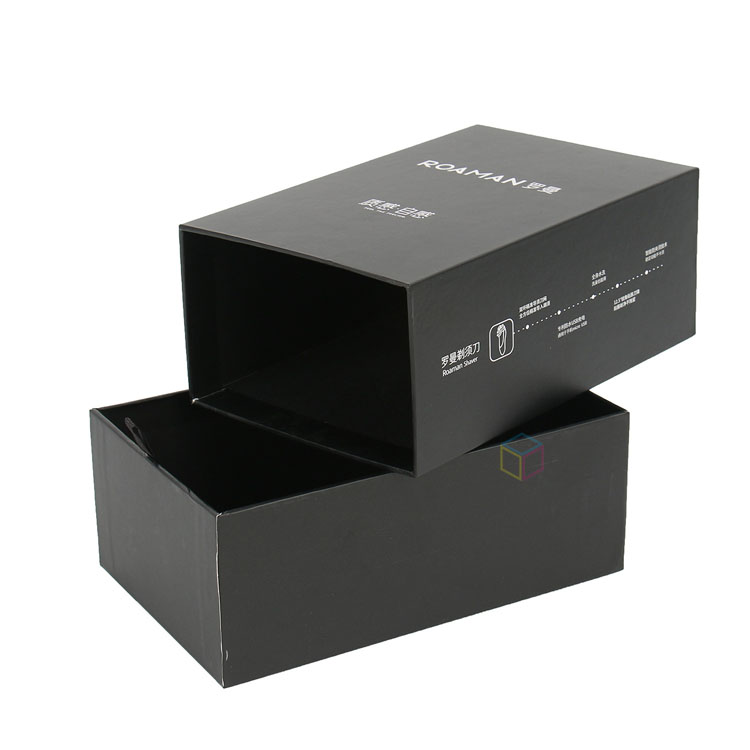 Black Color Printed Paper Drawer Gift Box Unique Custom Packaging Slide Out Gift Box for Perfume