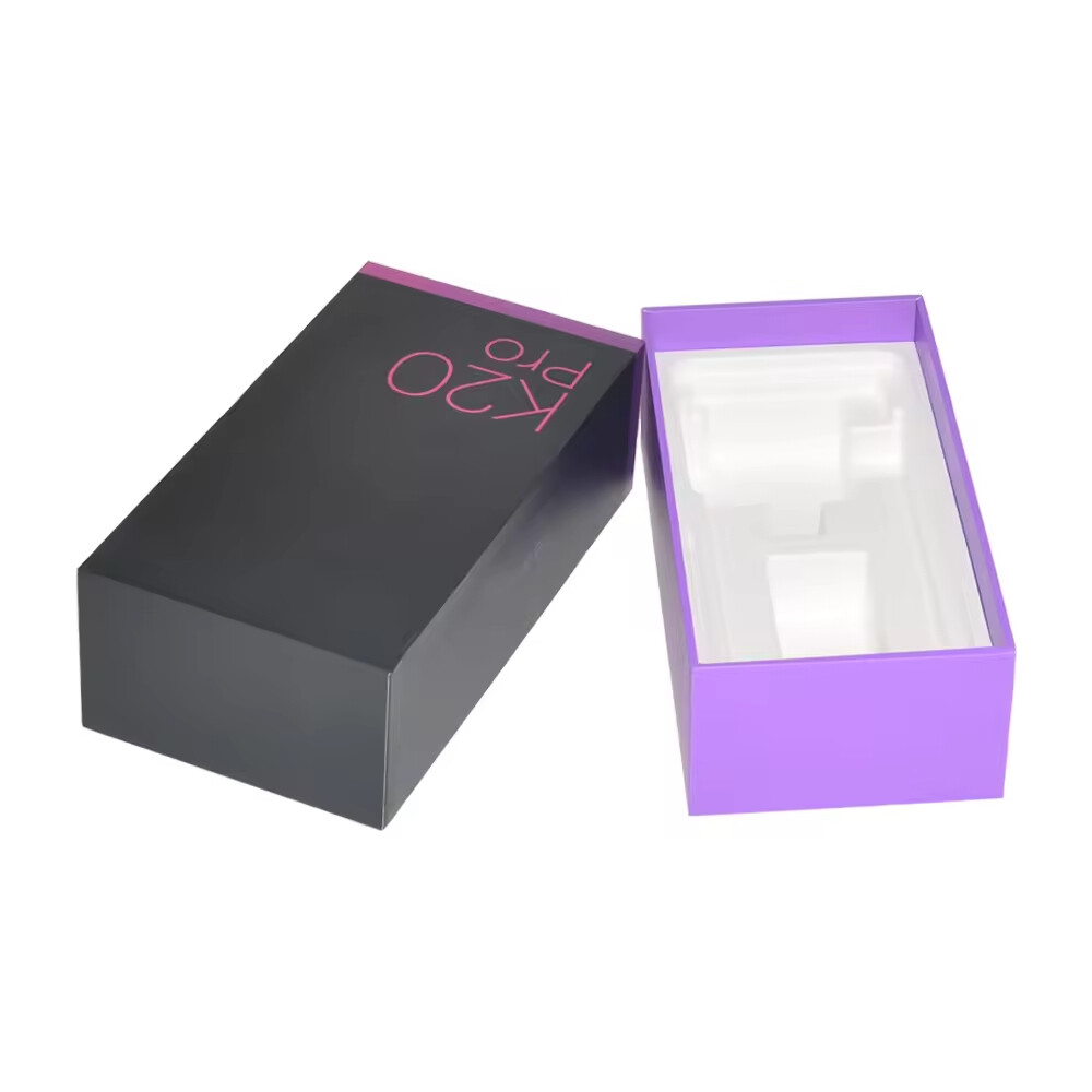 Luxury Black Paper Box with Lid and Bottom for Mobile Phones and Accessories Packaging
