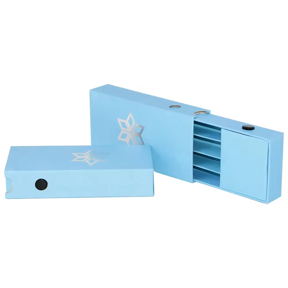 Compliant Child Resistant Sliding Drawer Gift Box with Cardboard Insert Pull Out Rigid Box with Child Proof Button