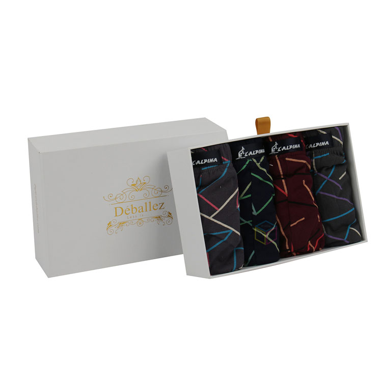 Custom Printed White Cardboard Box Personalized Small Slide Drawer Jewelry Packaging Box with Pouch