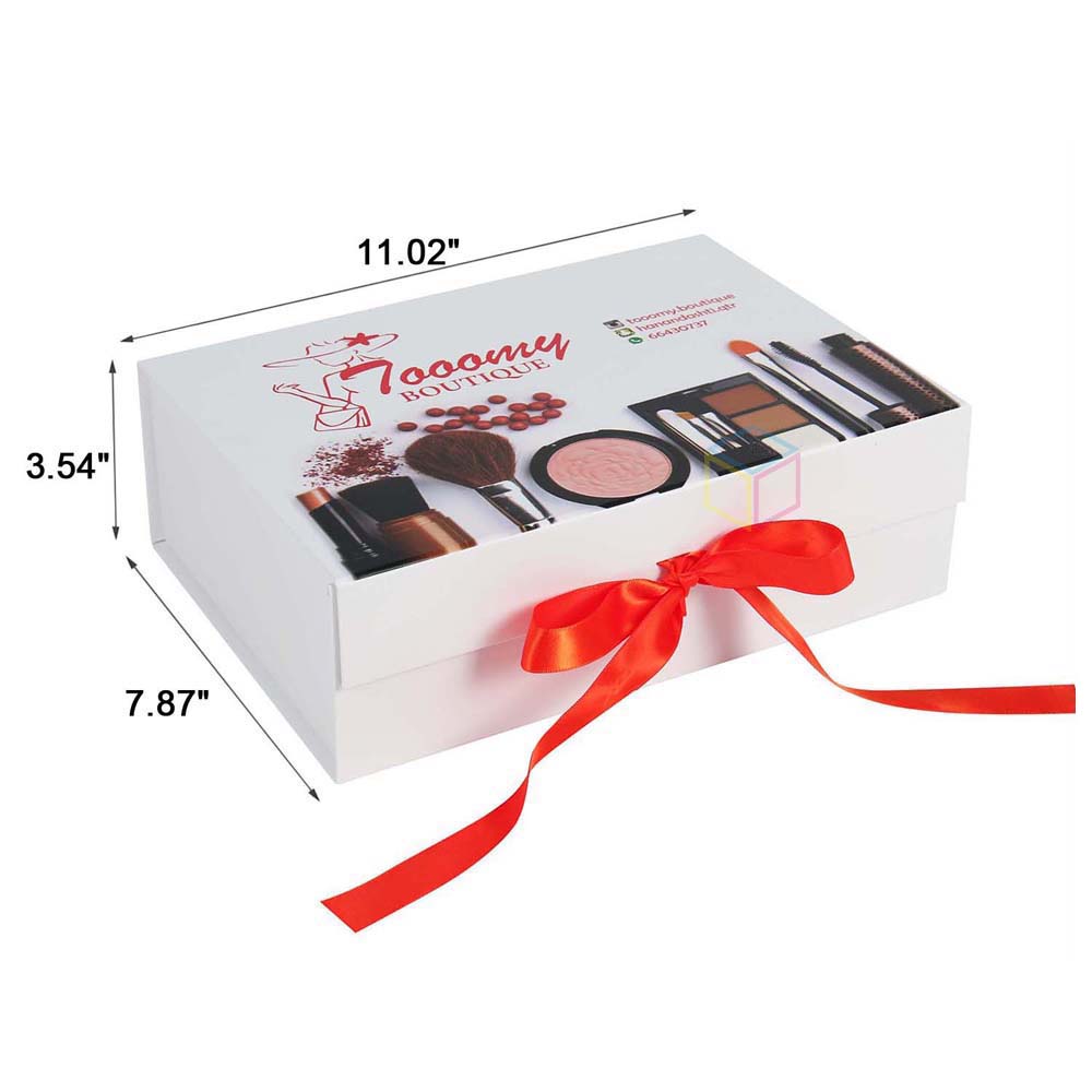 Custom Matte Pink Colorful Foldable Magnetic Jewelry Gift Box With Ribbon Necklace Collapsible Gift Box With Magnetic Closure