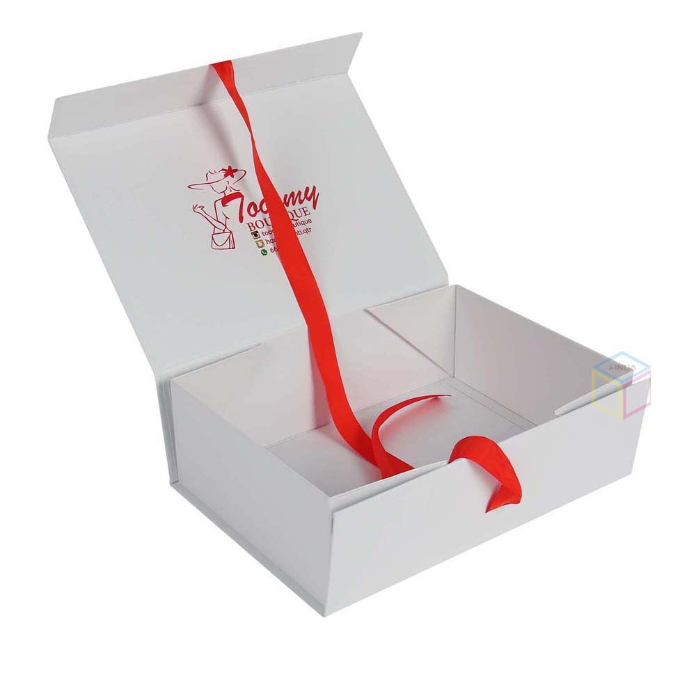 Custom Matte Pink Colorful Foldable Magnetic Jewelry Gift Box With Ribbon Necklace Collapsible Gift Box With Magnetic Closure