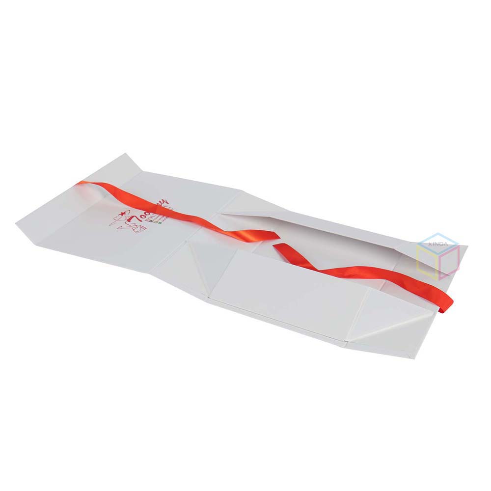 Custom Matte Pink Colorful Foldable Magnetic Jewelry Gift Box With Ribbon Necklace Collapsible Gift Box With Magnetic Closure