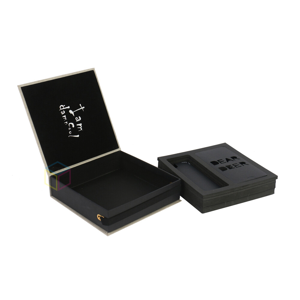 Custom Branding Geschenkdoos Matte Black Leatherette Paper Magnetic Closure Eco Friendly Cardboard Cosmetic Packaging Gift Box