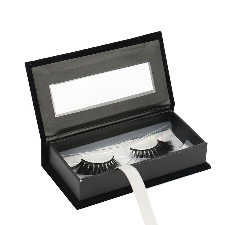 Custom Logo Private Label Mink Eyelashes Paper Box Empty Cosmetic Rigid Cardboard Packaging Lash Box with Clear Tray HolderPVC